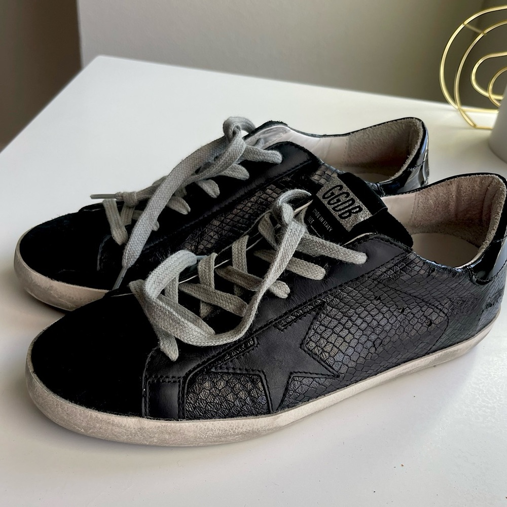 NEW Golden Goose -  Exclusive Black Python Superstar Sneakers